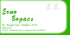 erno bogacs business card